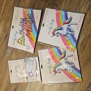 STRICTLY FANCY UNICORN BIRTHDAY PARTY DECOR SET: NEW IN PACKAGE